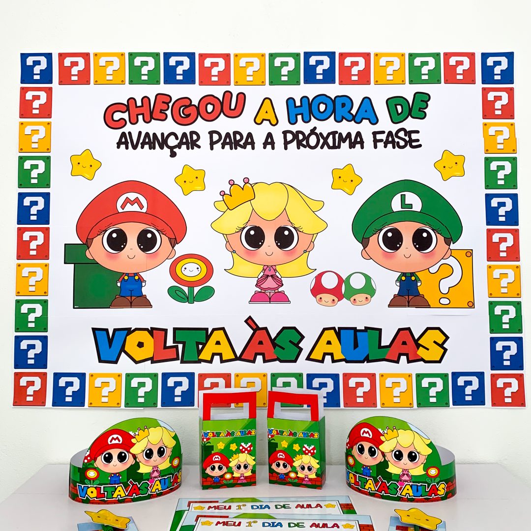 Kit Volta às Aulas - Tema Super Mário