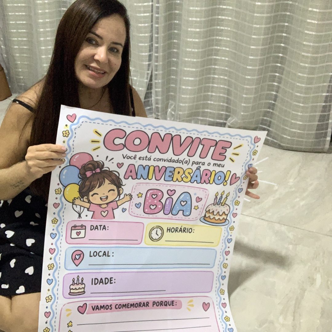 Cartaz Interativo Convite de Aniversário