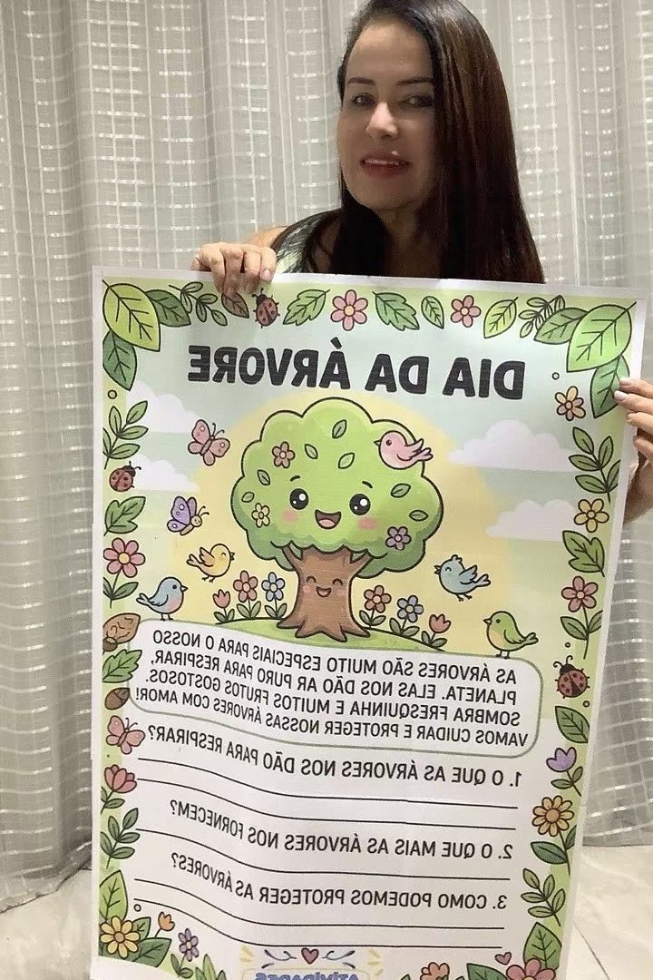Cartaz Leitura e Interpretação Dia da Árvore + Atividade em folha